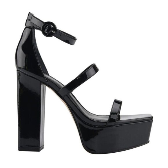 Marc Fisher Platform Sandals Frita Strappy Black Heel Platforms Size 9.5 NEW - Picture 2 of 10
